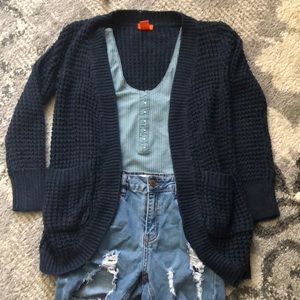 Blue cardigan
